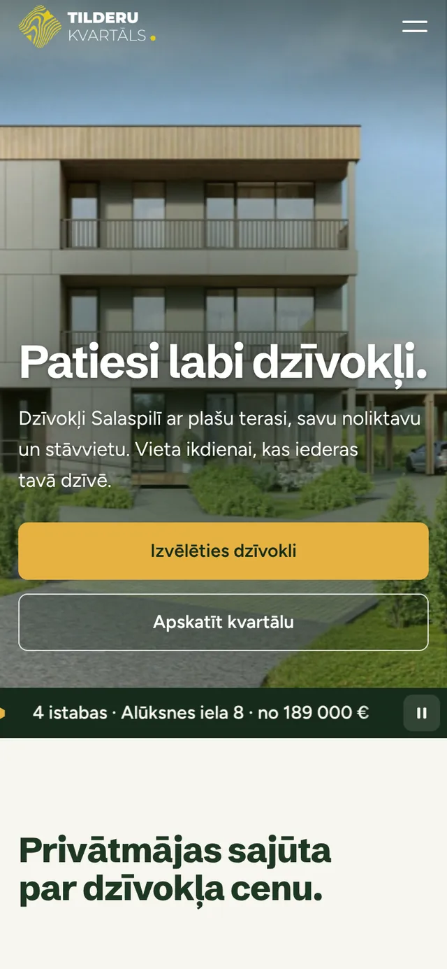 Tā pati mājaslapa telefonā